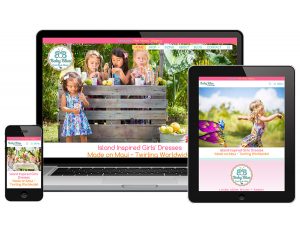 Cool Blue Maui web design mockup on desktop mobile and smart phone